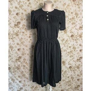 Vintage Taurus II Union Made Black/White Polka Dot Dress. Size 6. EUC.